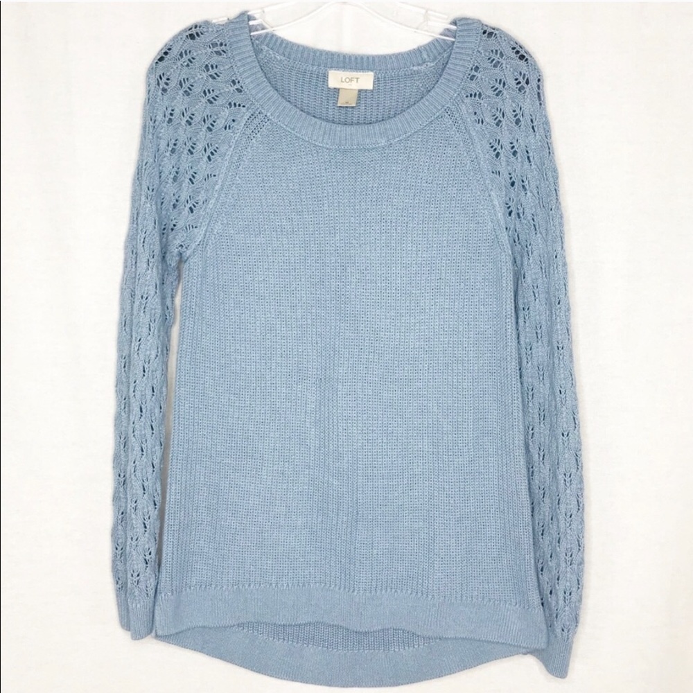 Ann Taylor Loft pale blue lightweight sweater